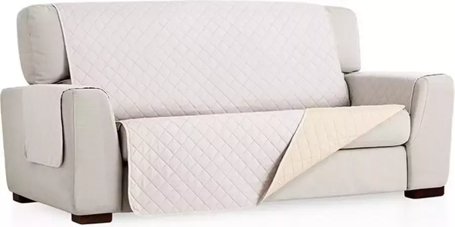 Belmarti Bankbeschermer Duo – Omkeerbaar Antislip en zacht microvezel voor luxe Comfort – 110cm Breed – Ivoor
