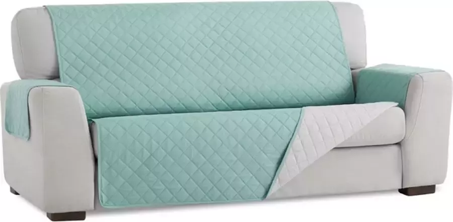 Belmarti Bankbeschermer Duo Quilt Jade 160cm breed Aan twee kanten te gebruiken Bank beschermer van zacht microvezel voor optimaal comfort