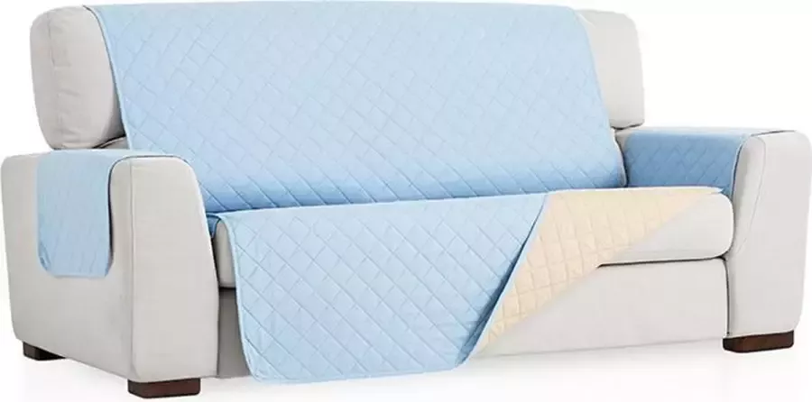 Belmarti Sweet Duo quilt Bankbeschermer 160cm breed Lichtblauw Twee kanten te gebruiken OekoTex keurmerk