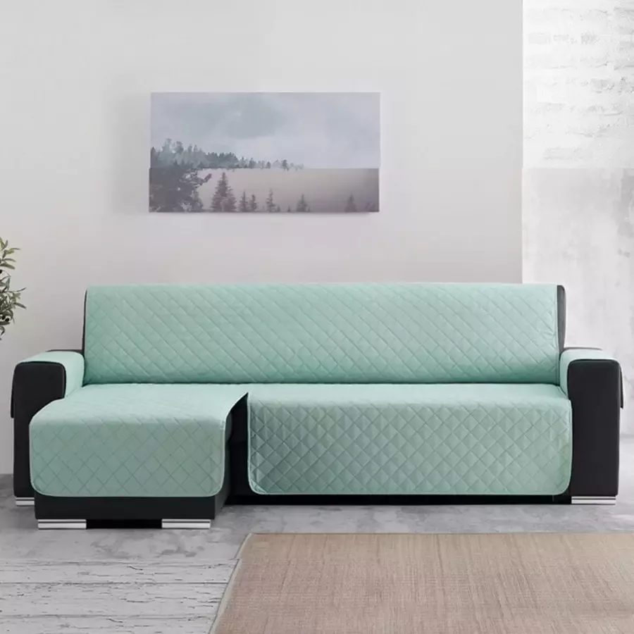 Belmarti Bankbeschermer Duo Chaise Longue 280cm breed Mint – dik geweven stof voor extra comfort en duurzaamheid – Ideaal voor gezinnen met huisdieren – Premium kwaliteit - Foto 2