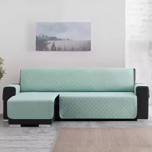 Belmarti Sweet Duo quilt Chaise Longue Links Bankbeschermer 280cm breed Mint OekoTex keurmerk