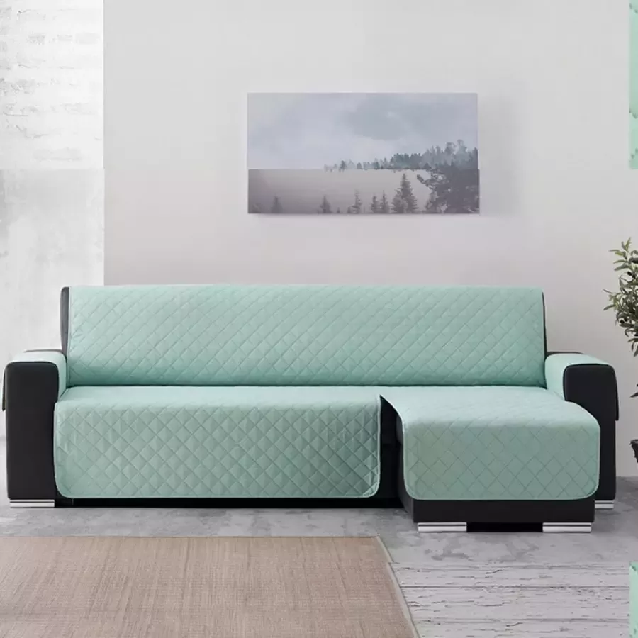 Belmarti Bankbeschermer Duo Chaise Longue Mint Rechts 200cm breed Bankhoes van zacht microvezel voor optimaal comfort Bescherm hoes voor hoekbanken - Foto 2