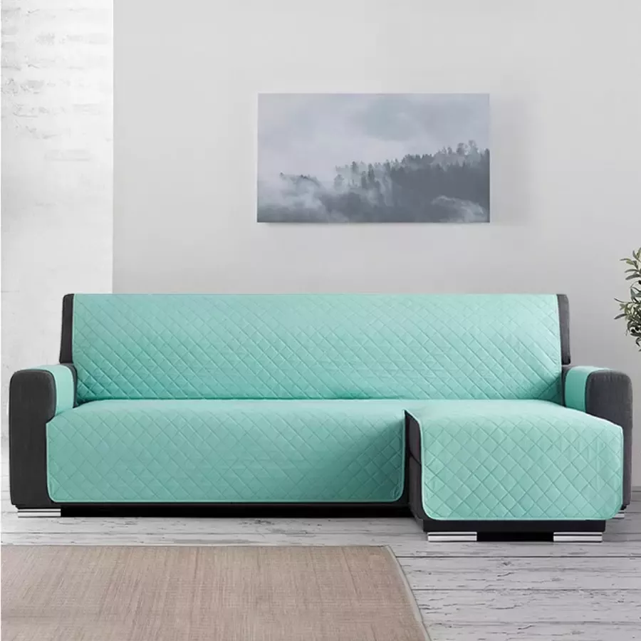 Belmarti Sweet Duo quilt Chaise Longue Rechts Bankbeschermer 280cm breed Jade OekoTex keurmerk