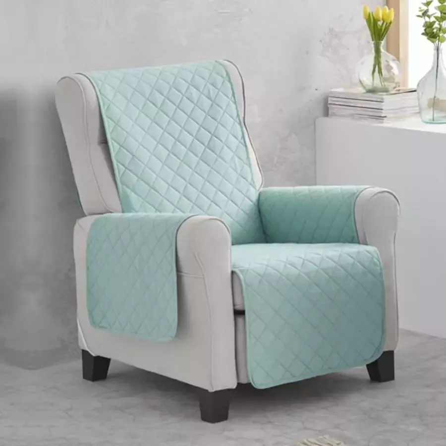 Belmarti Sweet Duo quilt Fauteuilbeschermer 55cm breed Jade Twee kanten te gebruiken OekoTex keurmerk