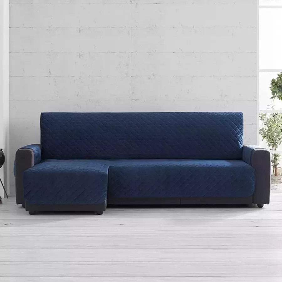 Belmarti Bankbeschermer Velvet Chaise Longue Links 280cm breed Blauw Soft Touch Anti-slip onderkant Premium kwaliteit uit Europa