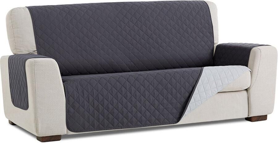 Bellmarti Duo quilt Bankbeschermer 130cm breed Lichtgrijs Twee kanten te gebruiken OekoTex keurmerk