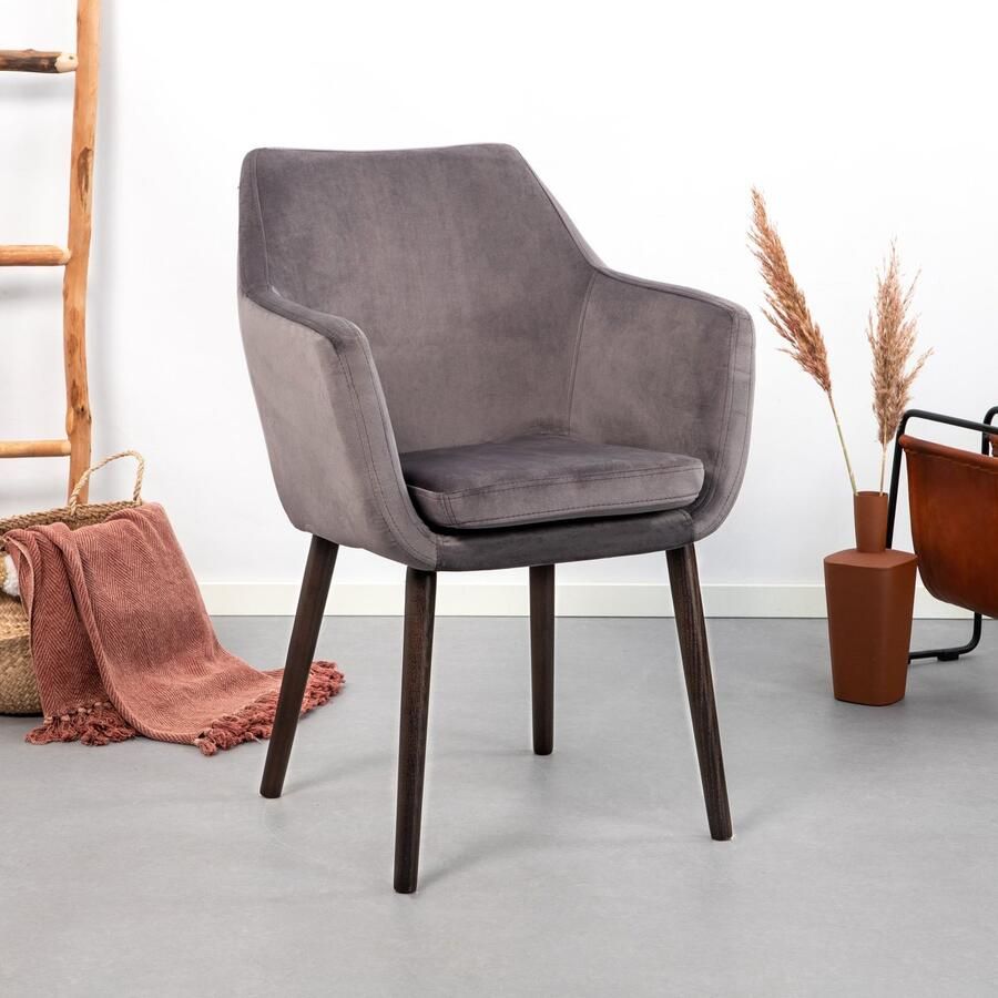 Bendt Eetkamerstoel Erica Met Armleuning Grijs Giga Living