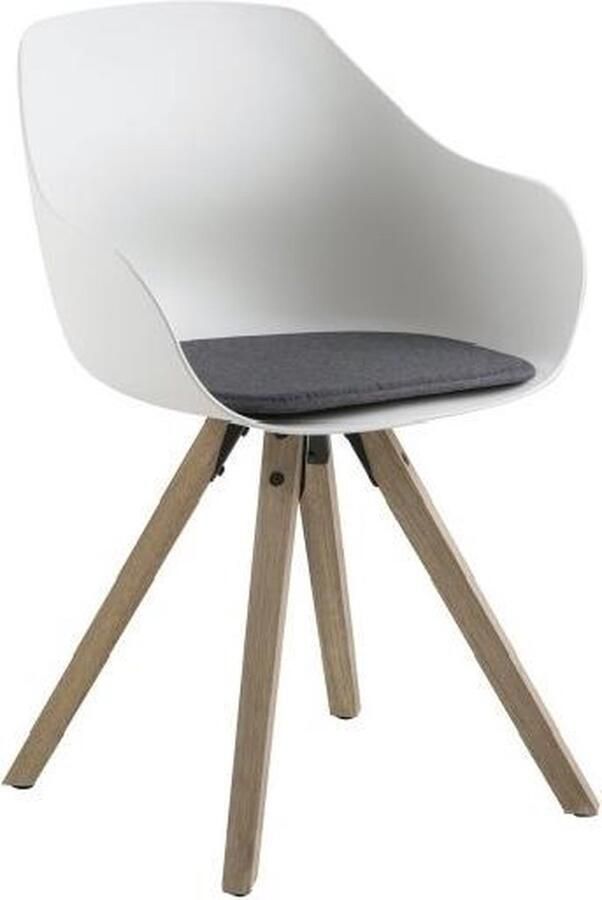 Bendt Eetkamerstoel kuipstoel 'Pelle' met armleuning kleur Wit Eiken - Foto 3