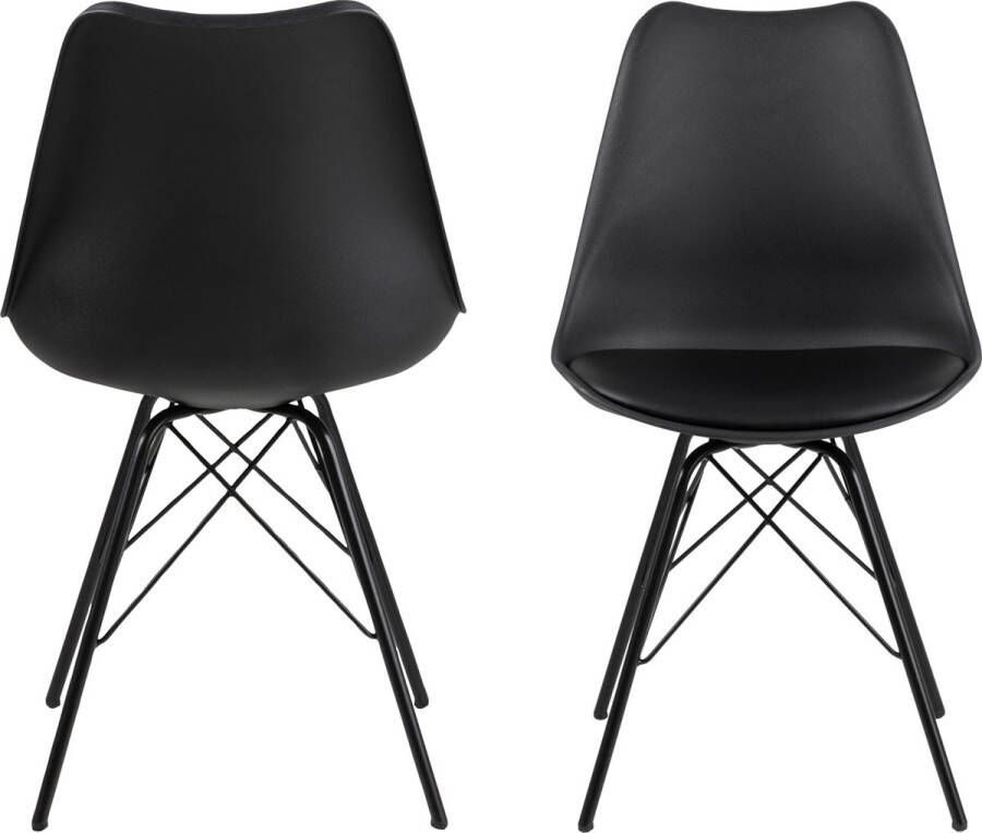 Meubelen-Online Eetkamerstoel Plaisir set 2 stoelen zwart kuipstoel - Foto 2