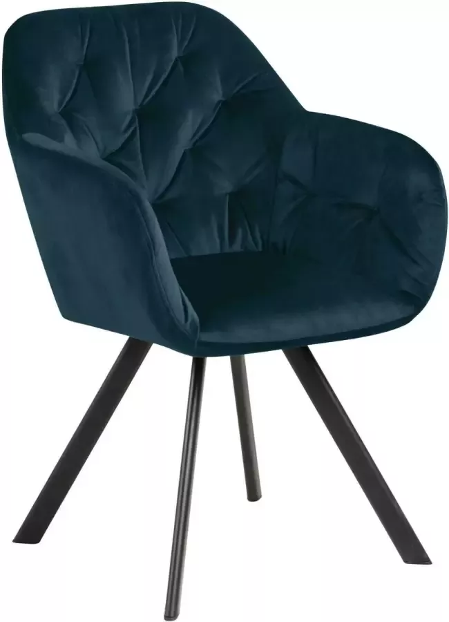 Bendt Eetkamerstoel 'Mei' Velvet kleur Navy Blue