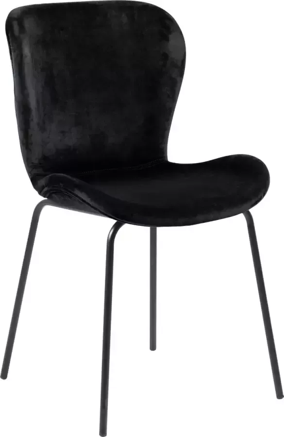 Bendt Sohome Eetkamerstoel 'Jasmaine' Velvet kleur Zwart set van 2 stuks