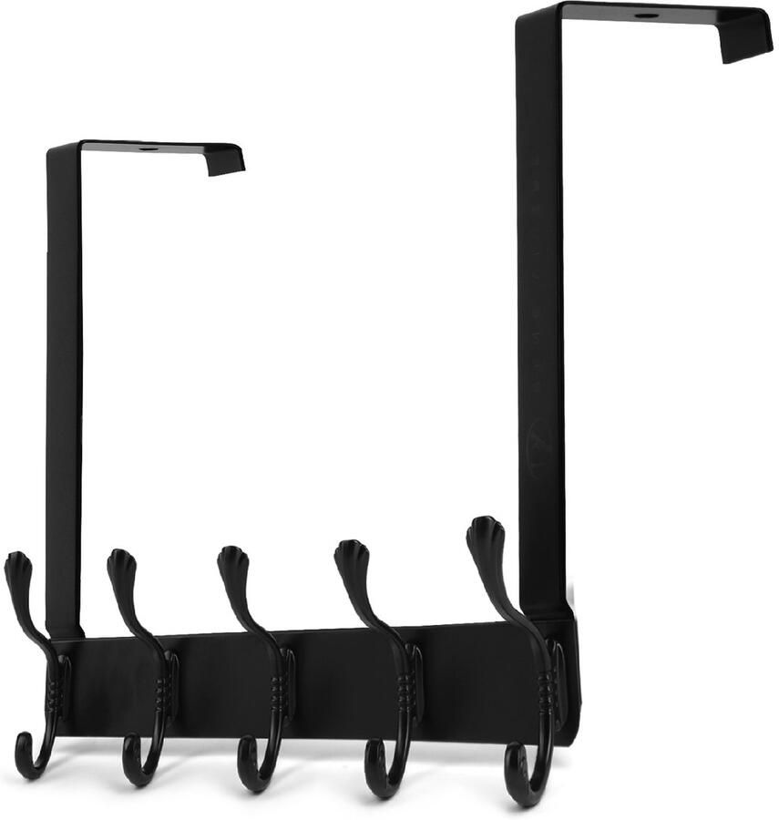 Bene Vivere Deurhaak Metalen kapstok deur zwarte deur kapstok Deurhanger zonder wandmontage Ophanghaak