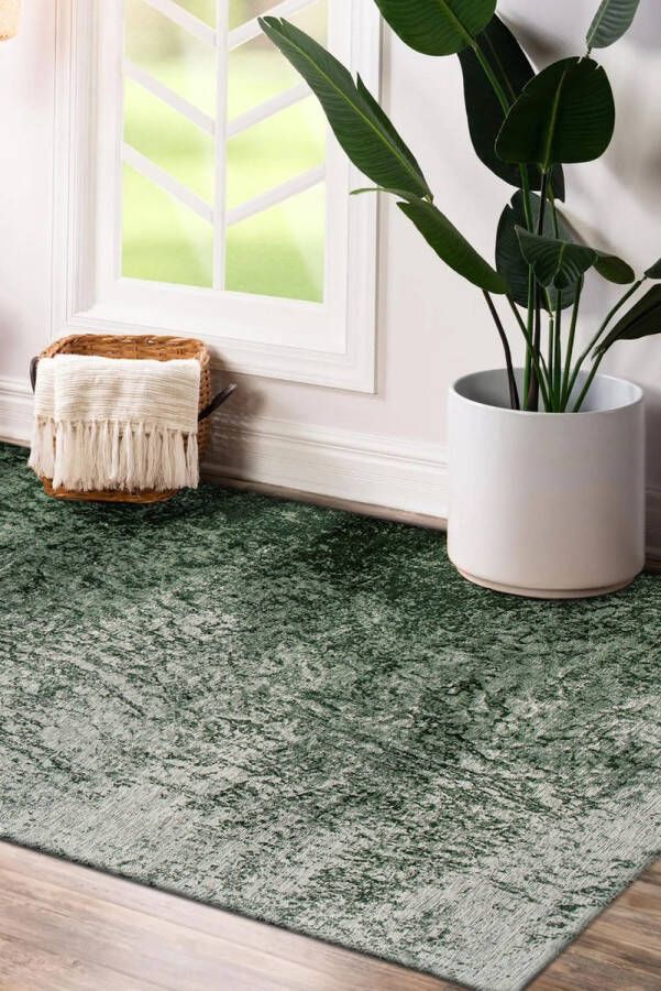 Beneffito Vloerkleed Reflect met verbrand groen en wit antiek effect 240 x 340 cm - Foto 3