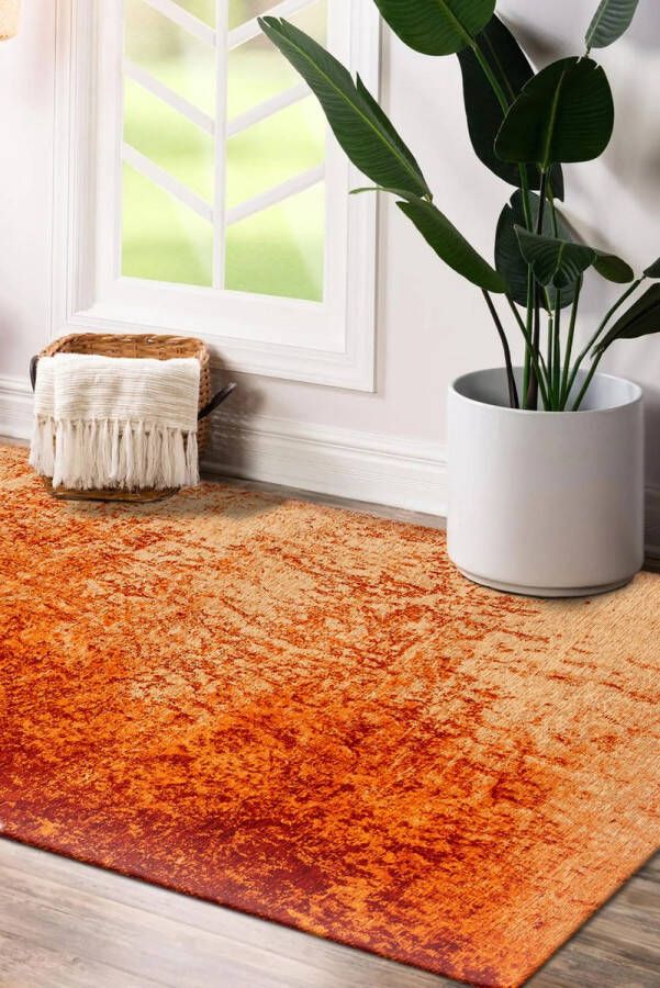 Beneffito Vloerkleed Reflect met verbrand oranje en ivoor antiek effect 240 x 340 cm - Foto 3