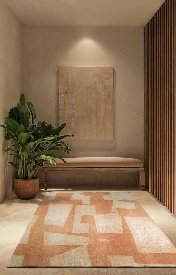 LOLA&MOI Skip modern design vloerkleed met roze en beige geometrisch patroon Tapijt 240 x 340 cm - Foto 3