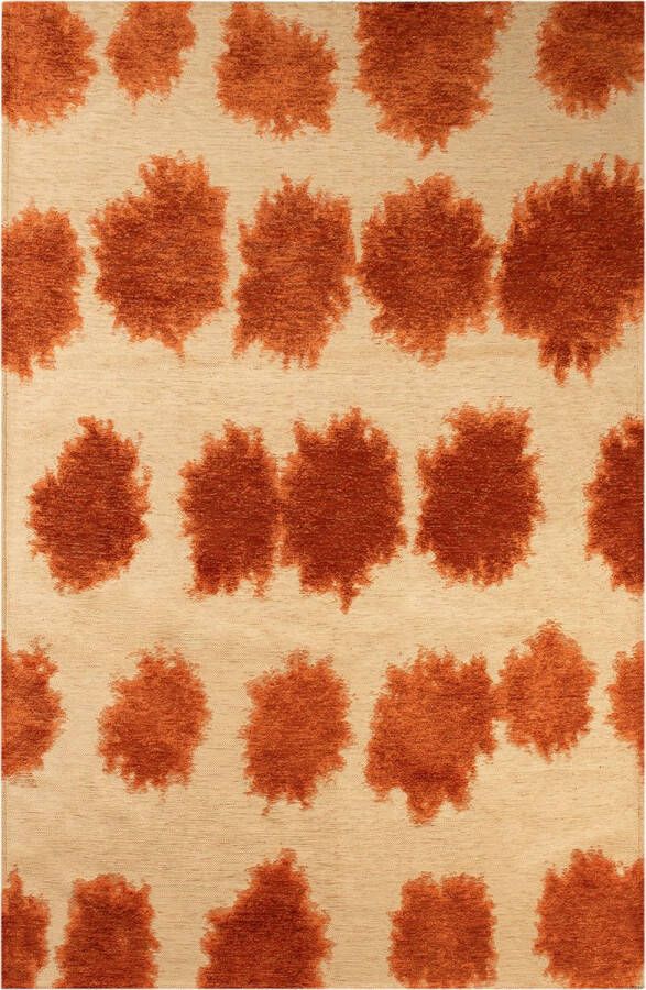 Beneffito Paintball oranje en rood structuurpatroon hedendaags abstract vloerkleed Tapijt 170 x 240 cm - Foto 2