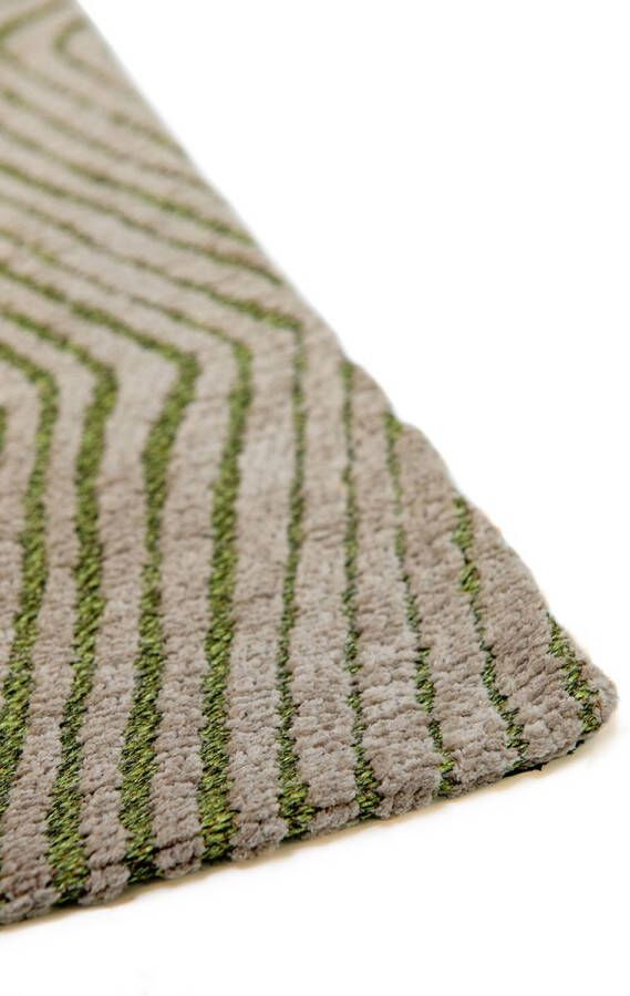 LOLA&MOI Geometrisch groen vloerkleed Tabasco met cirkels en labyrinten in goudgeel Tapijt 200 x 280 cm - Foto 2