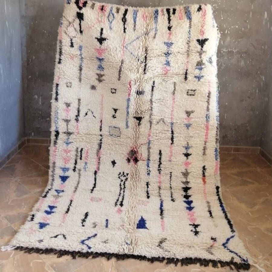 Beni Ouarain Marokkaanse (berber) tapijt handgeweven Beni Ourain (260x152cm) 100% biologische wol