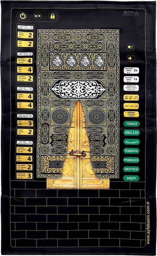 Benim Seccadem elektronische gebedskleed Ka aba interactieve gebedskleed Voor kinderen Zwart Engels Turks Duits Frans