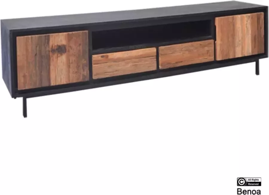 Benoa TV-meubel Anayah gerecycled hout 180 cm zwart