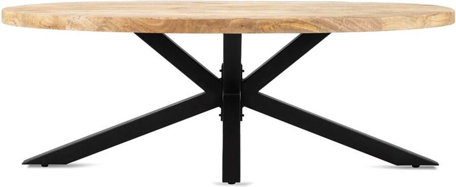 Claus and Clyde Mangohouten Salontafel Ovaal Industrieel 130 x 70 x 45 tafel massief - Foto 2