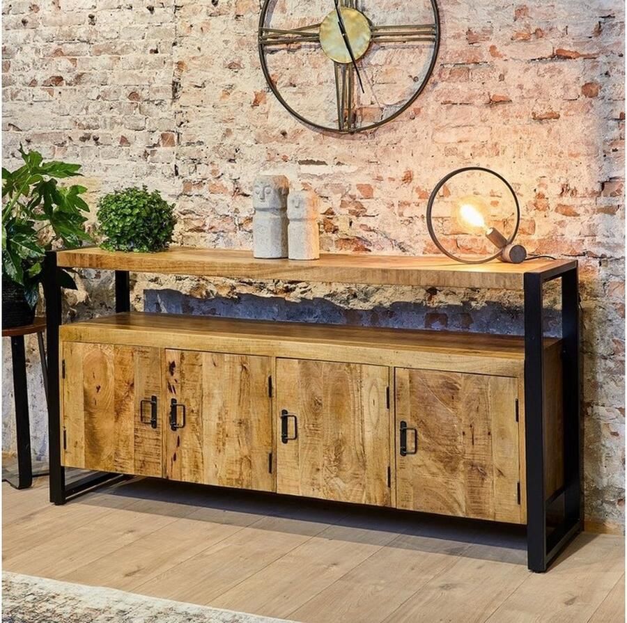 Benoa Dressoir kast mango metaal met deuren 175 cm - Foto 3