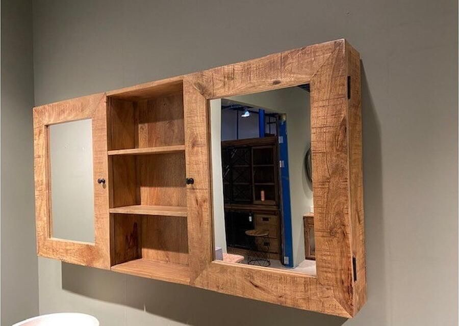 Benoa HorstDeco Badkamer kast 2 Door & Mirror Mango Bathroom Cabinet 165 cm