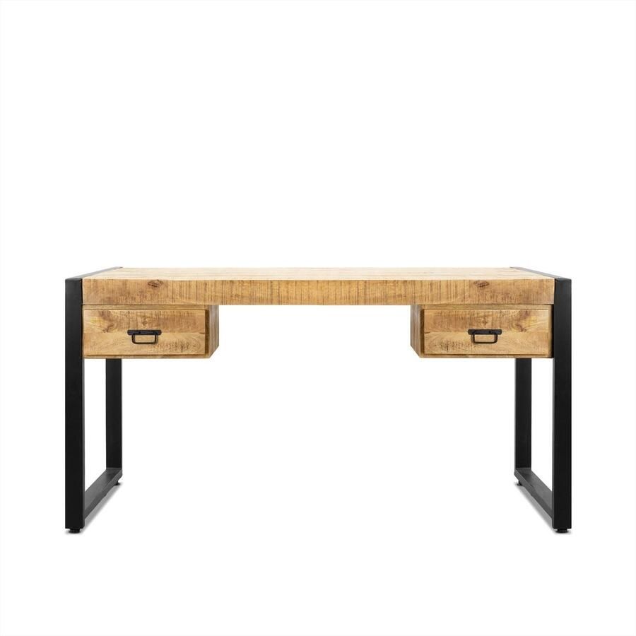 Benoa Mangohouten Bureau Britt Bureau 150cm Bureau met lades - Foto 2