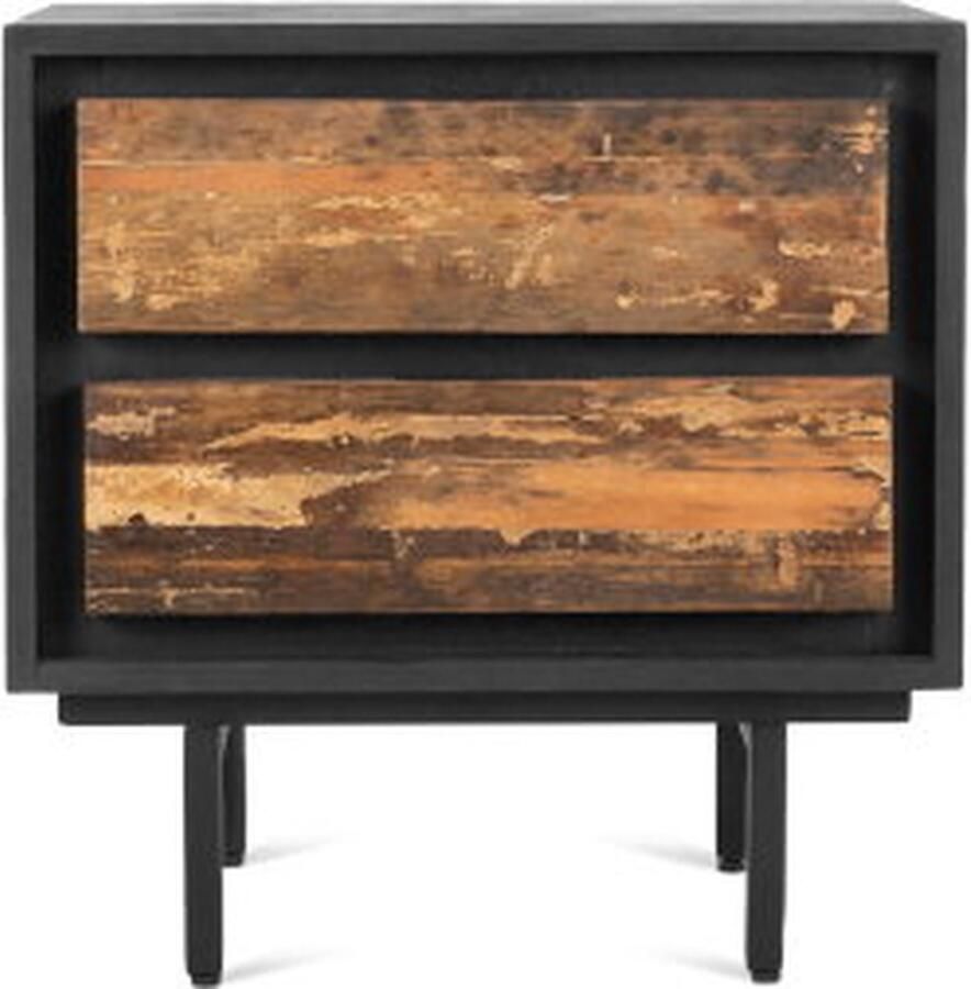 Benoa Nachtkastje Anayah gerecycled hout cm zwart