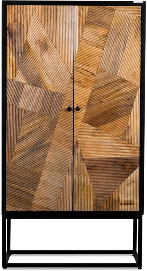 Benoa Opbergkast Oeral mangohout 90 cm Zwart Bruin - Foto 2