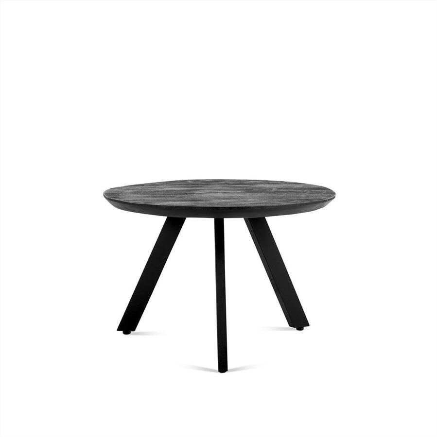 Benoa Salontafel Berlin Rond mangohout 60 cm Zwart