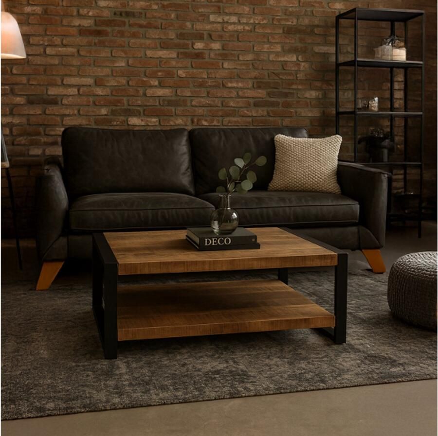 Benoa Salontafel Britt met onderplank mangohout 140x70 cm Naturel