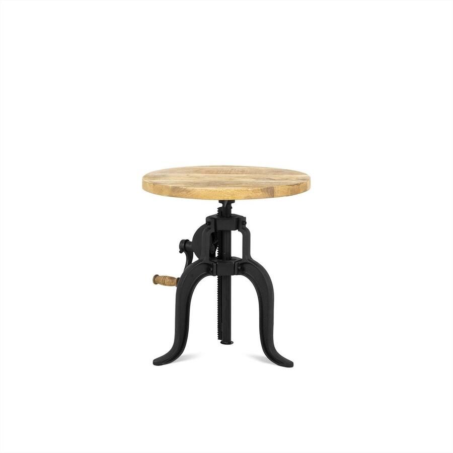 Benoa Salontafel Crank rond mangohout verstelbaar 45 cm - Foto 2