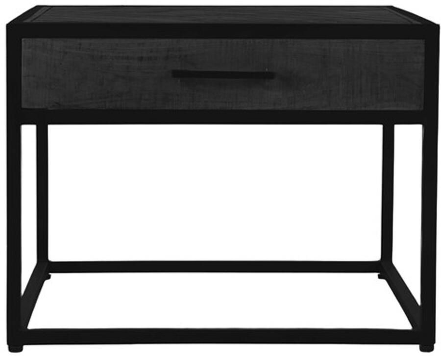 Benoa Salontafel Mangohout Jax met lade Visgraat Zwart 60cm - Foto 2