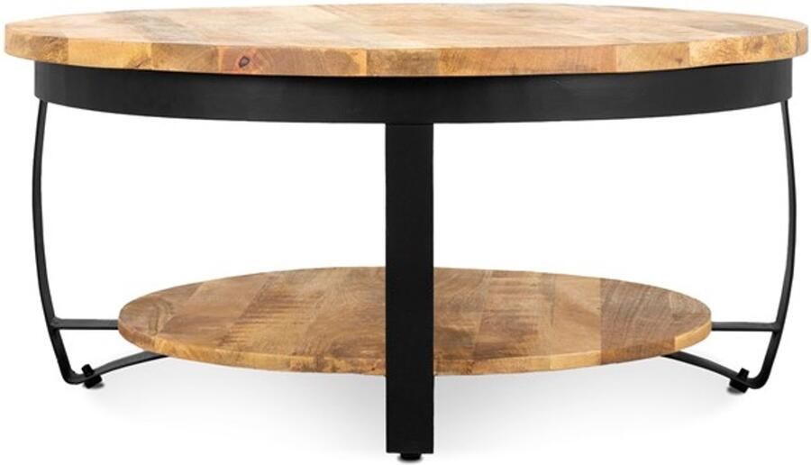 Benoa Iron Paras Coffee Table 90 Black Iron Stand Wood Natural finish - Foto 2