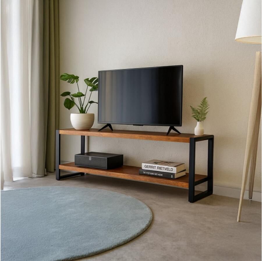 Meubelplaats Tv-meubel Mangohout Britt met onderplank 180 cm