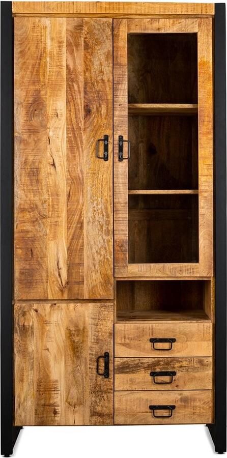 Benoa Vitrinekast Britt Links Mango metaal 100cm breed Naturel