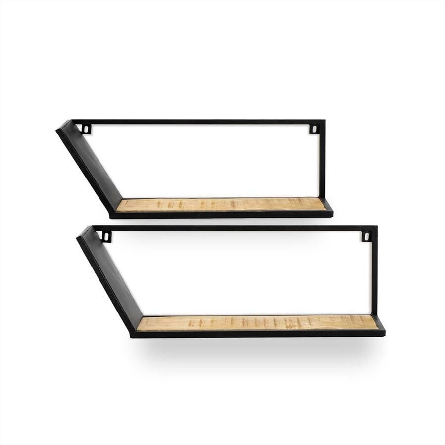 Benoa Wandrek Mango hout Set van 2 Asymmetrisch Homelounge