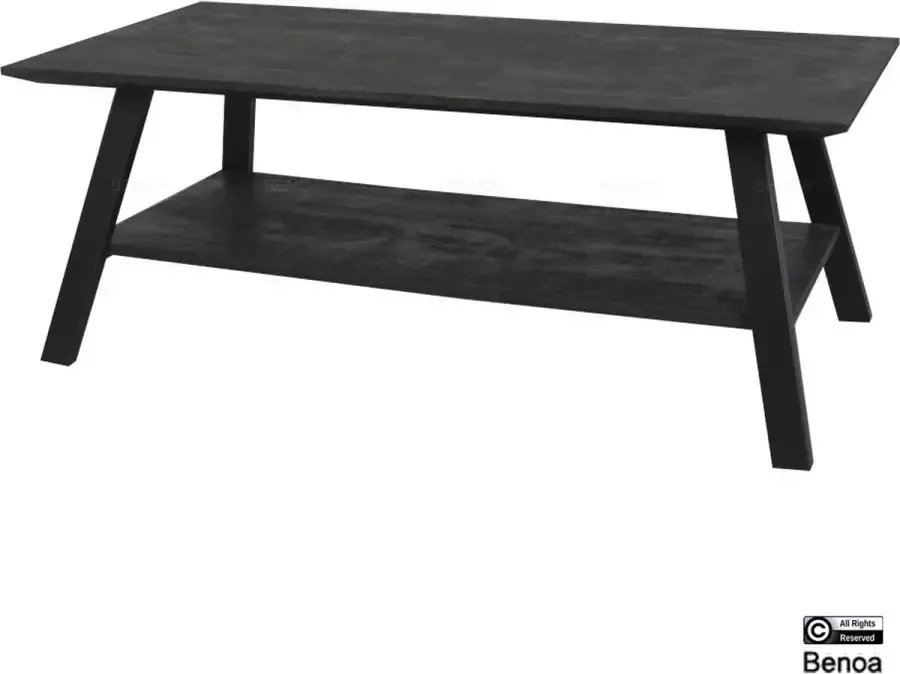 Benoa Berlin Salontafel met 2 planken 120 cm zwart - Foto 2