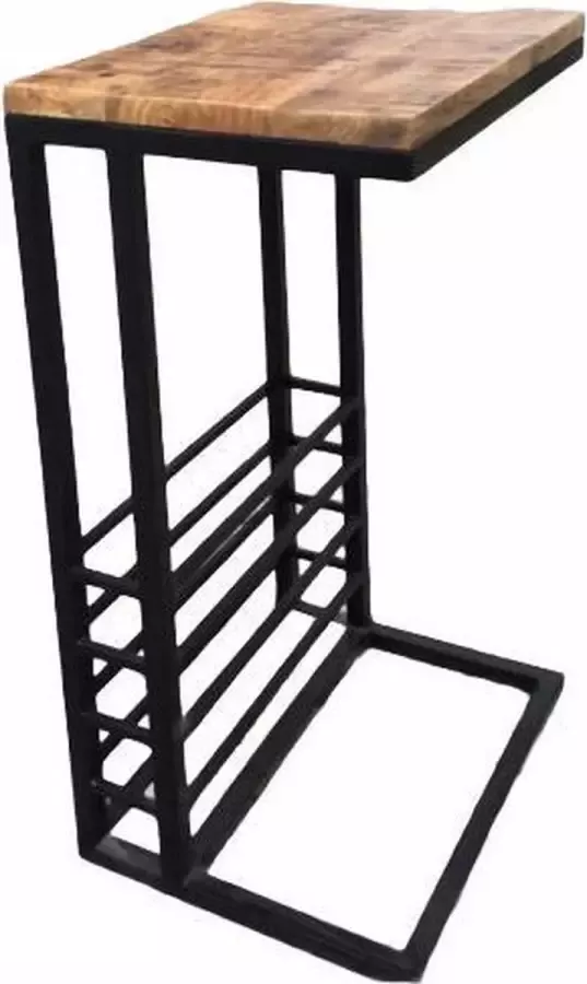 Benoa Bijzettafel LYNN mangohout & staal met lectuurbak