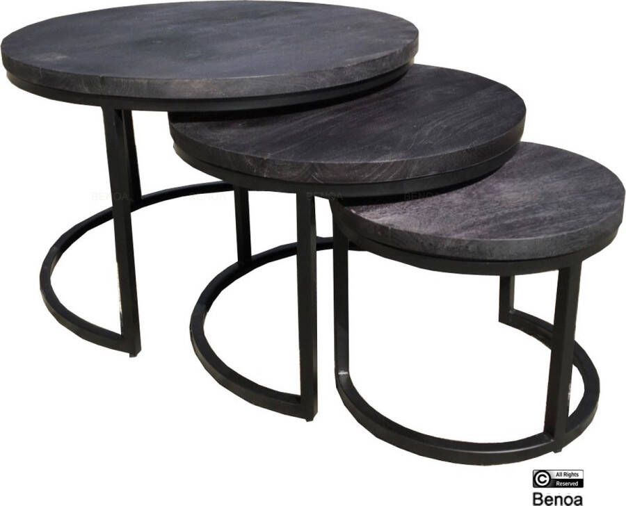 Benoa Coffee Table 3cm Top Black (Set of 3) - Foto 2