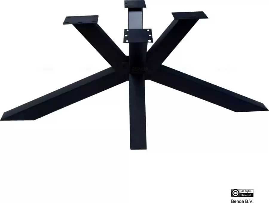 Benoa Spider onderstel voor rechtoek ovaal tafel metaal 185x80 cm Zwart