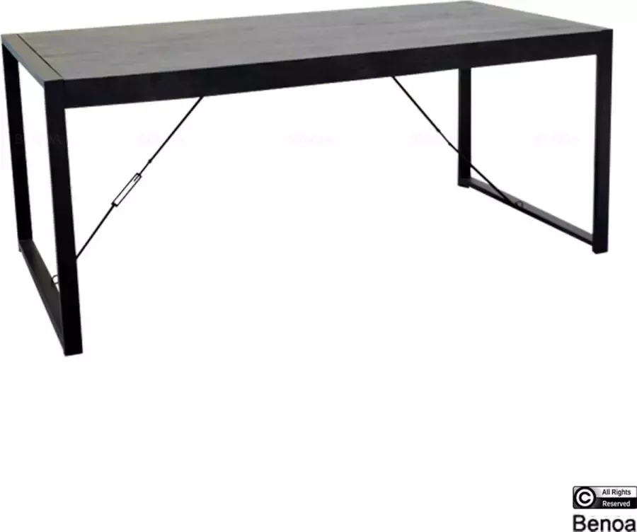 Benoa Eettafel Britt mangohout 180 x 90 cm Zwart - Foto 3