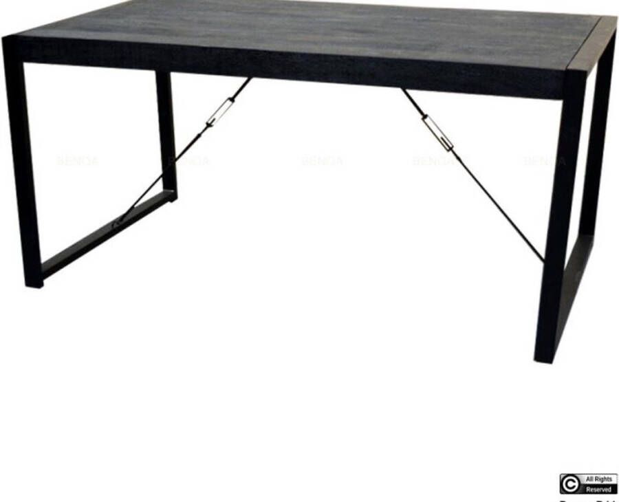 Benoa Eettafel Britt mangohout 160 x 90 cm Zwart - Foto 2