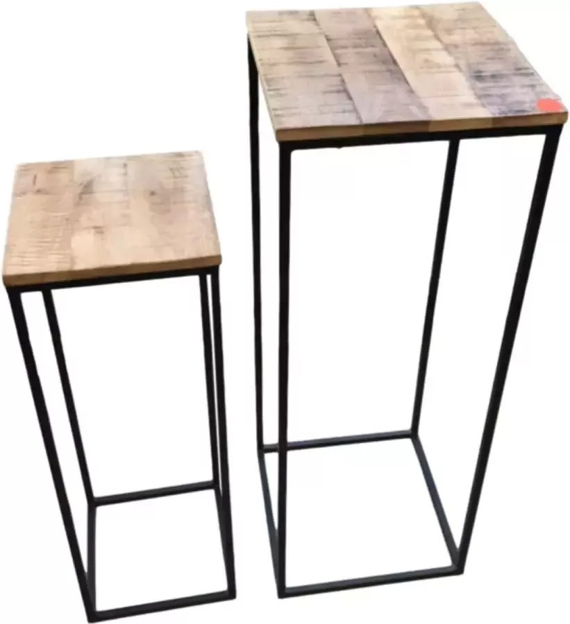 Benoa Cambria Iron & Wood Side Table (Set of 2) - Foto 1