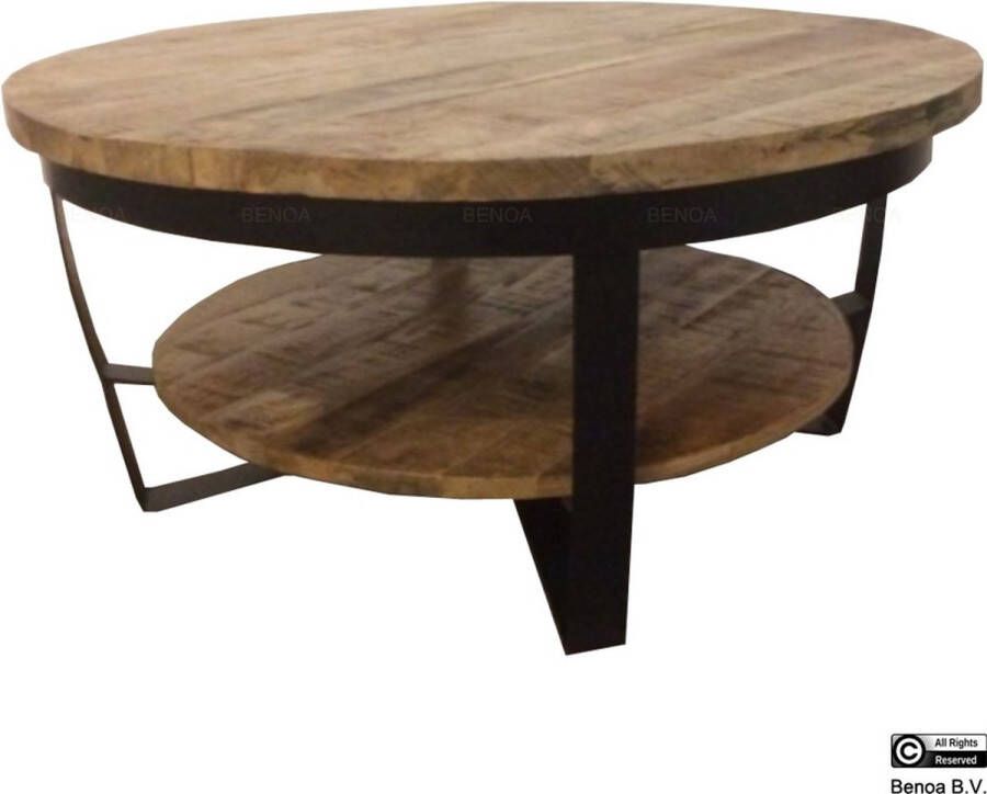 Benoa Iron Paras Coffee Table 65 Black Iron Stand Wood Natural finish - Foto 1