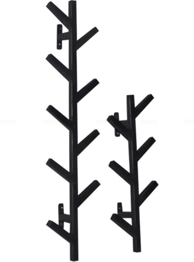 Benoa Kapstok Metaal 9 haken verticaal zwart set van 2 - Foto 2