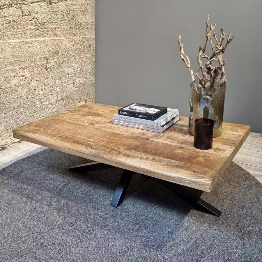 Benoa Mango Coffee Table Live Edge 130 3+3cm with Spiderleg