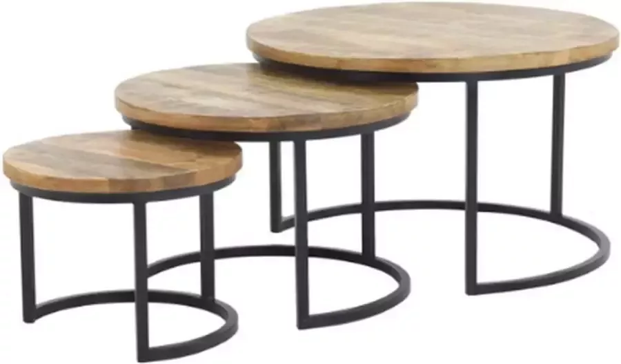 Benoa Coffee Table Set of 3 Natural Finish 2cm Top