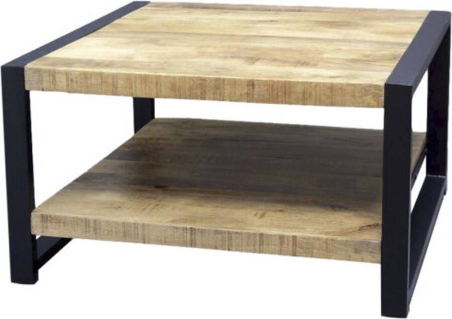 Benoa Salontafel Britt met onderplank mangohout 80x80 cm Naturel - Foto 3